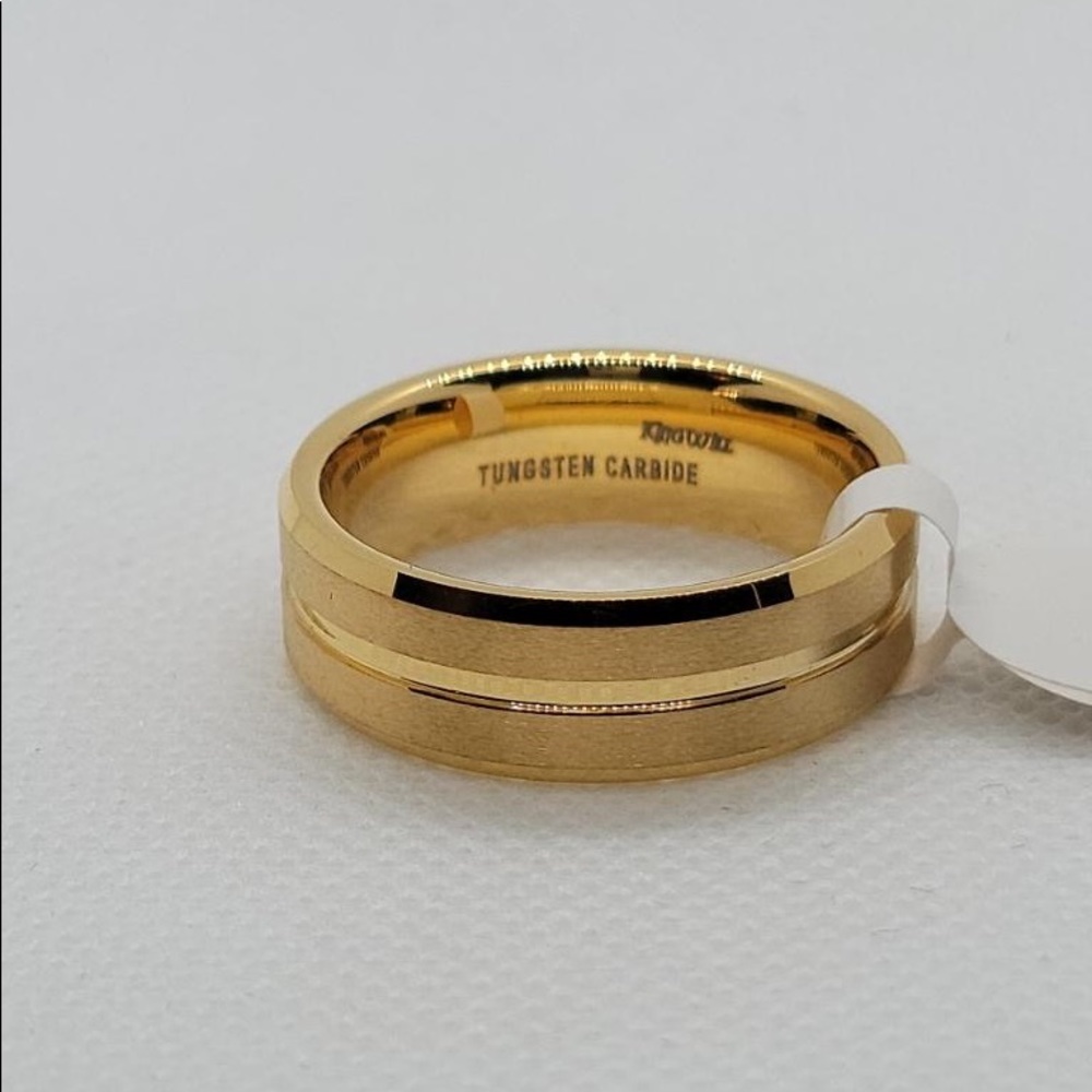 Gold Wedding Band Tungsten Carbide size 12.5.
